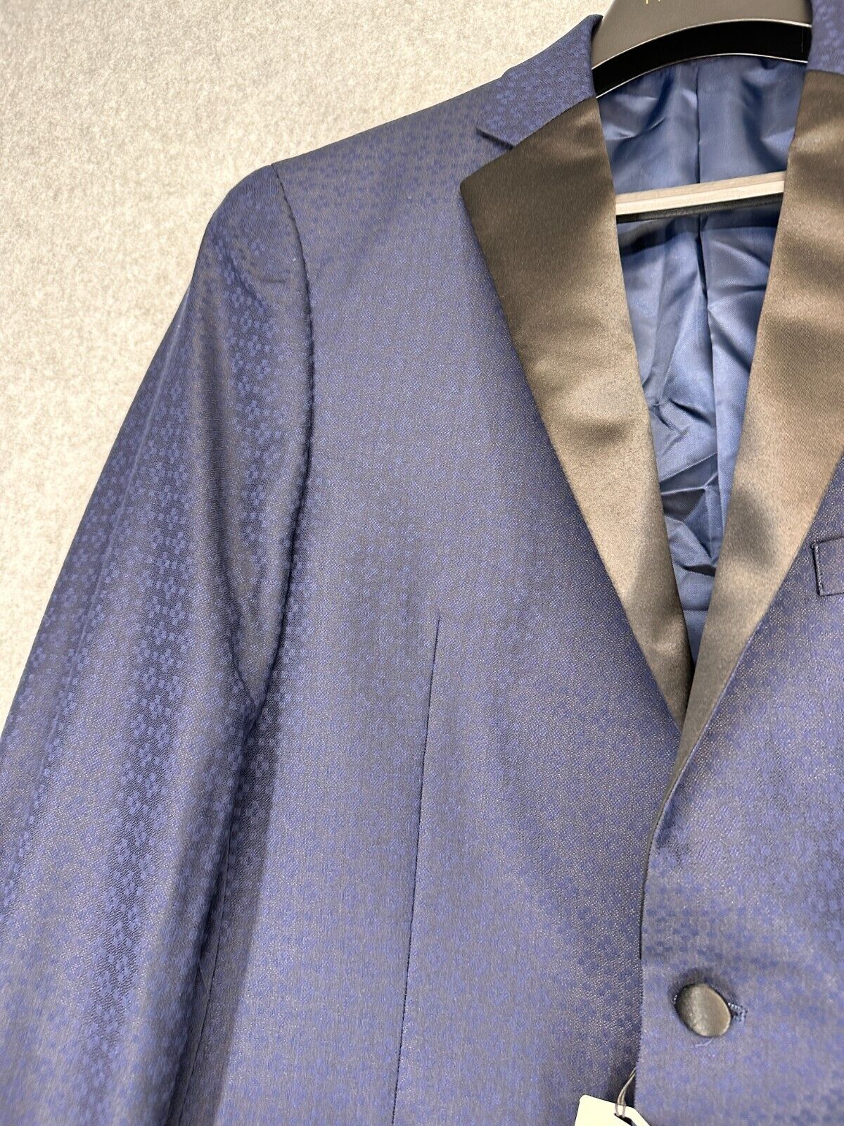 ALFANI Mens Sport Coat Size 40L Blue Slim Fit Stretch Geometric NWT $360