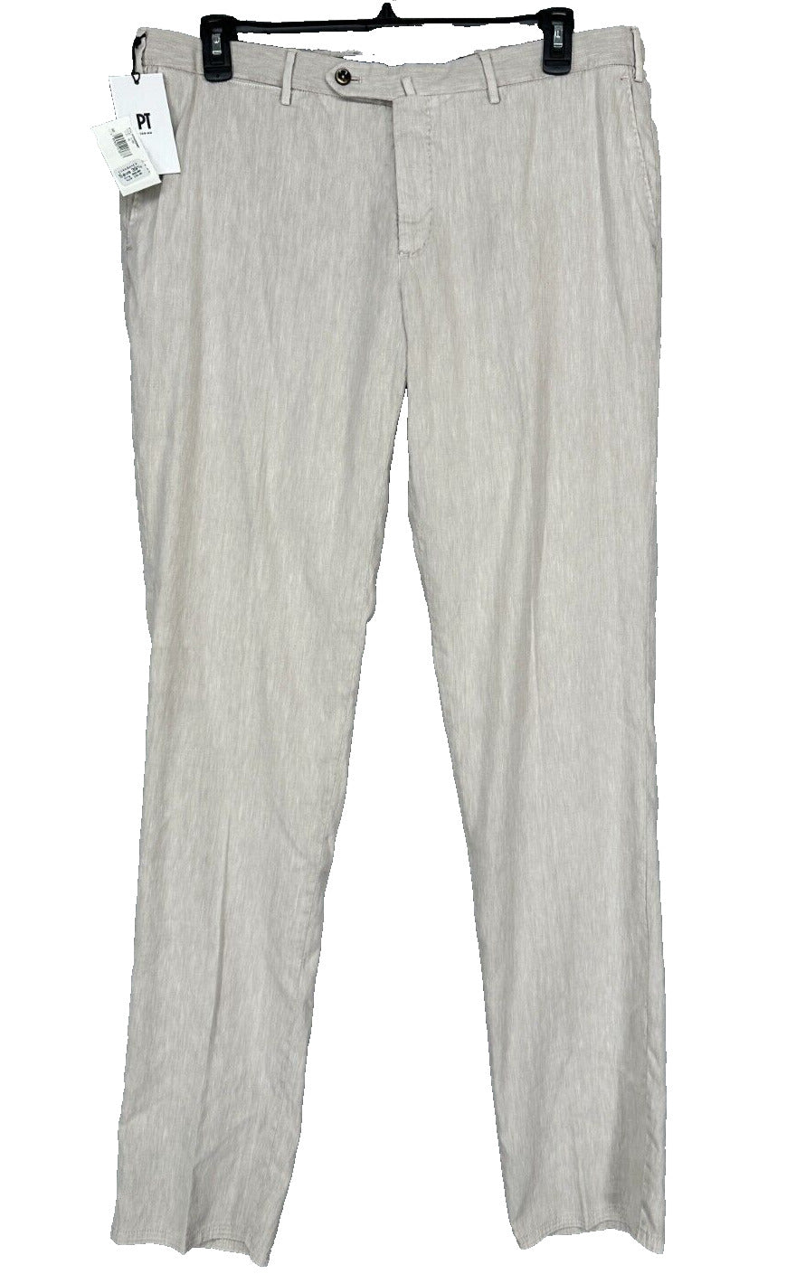 PT Torino Linen Pants Mens EU 54 US Size 38x36 Stone Slim Fit Tapered NWT $395