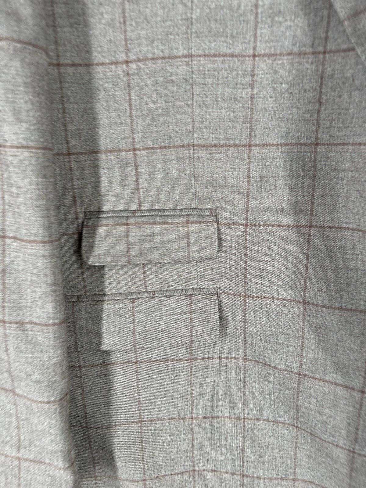 TAYION Suit Jacket Mens Size 48L Gray Brown Windowpane Plaid Classic Fit NWOT