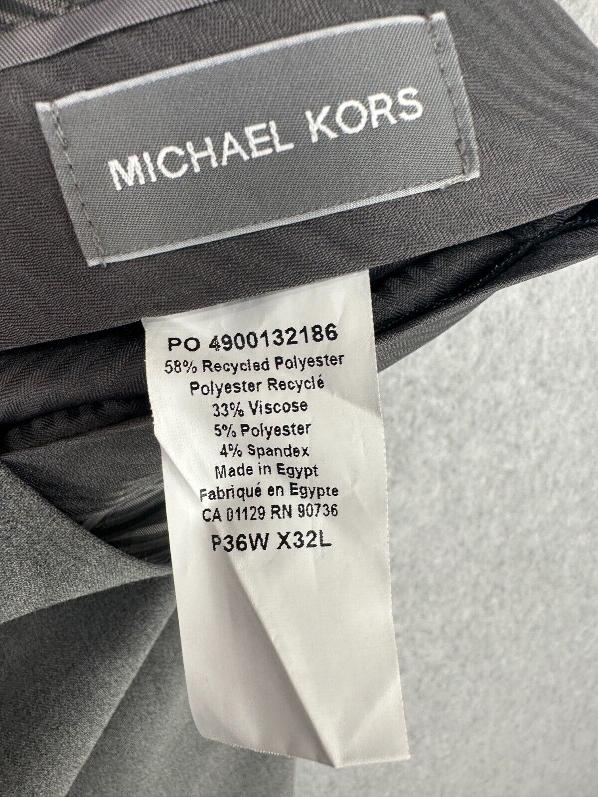 Michael Kors Dress Pants Mens Size 36x32 Gray Classic Fit Performance NWT