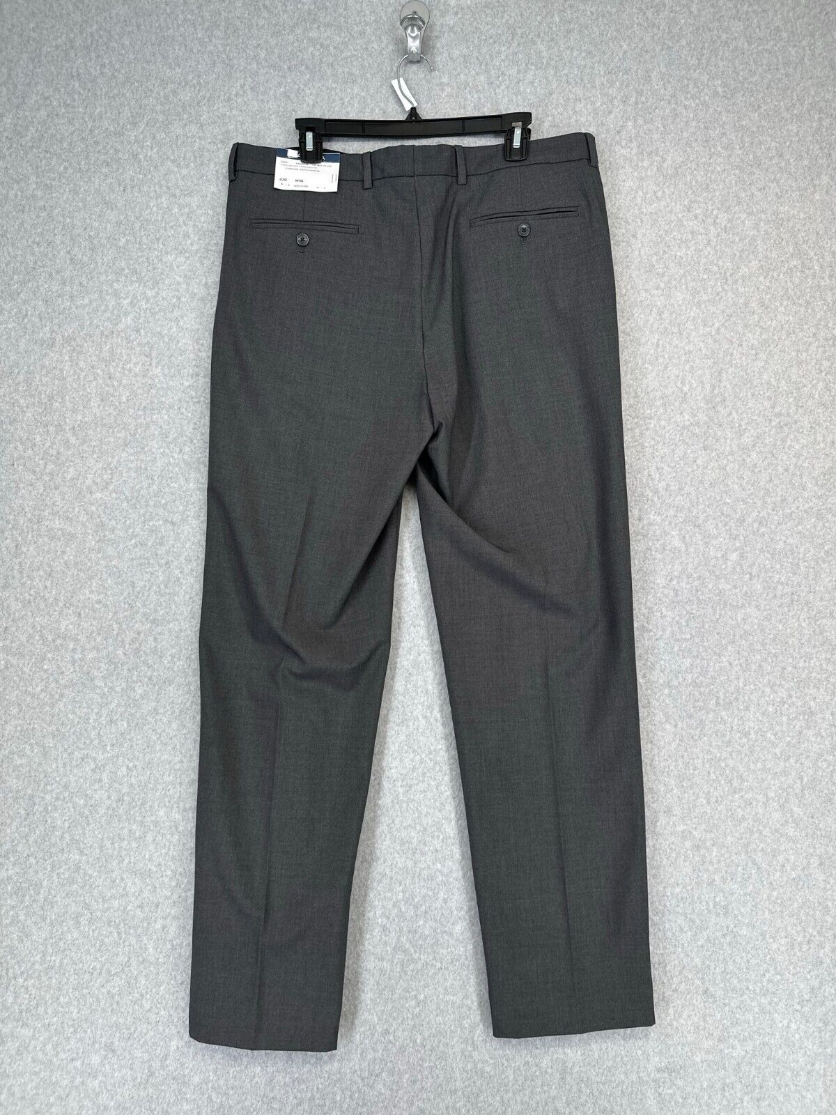 NAUTICA Mens Dress Pants 41x32 Charcoal Solid Modern Fit Bi-Stretch Tapered NWT