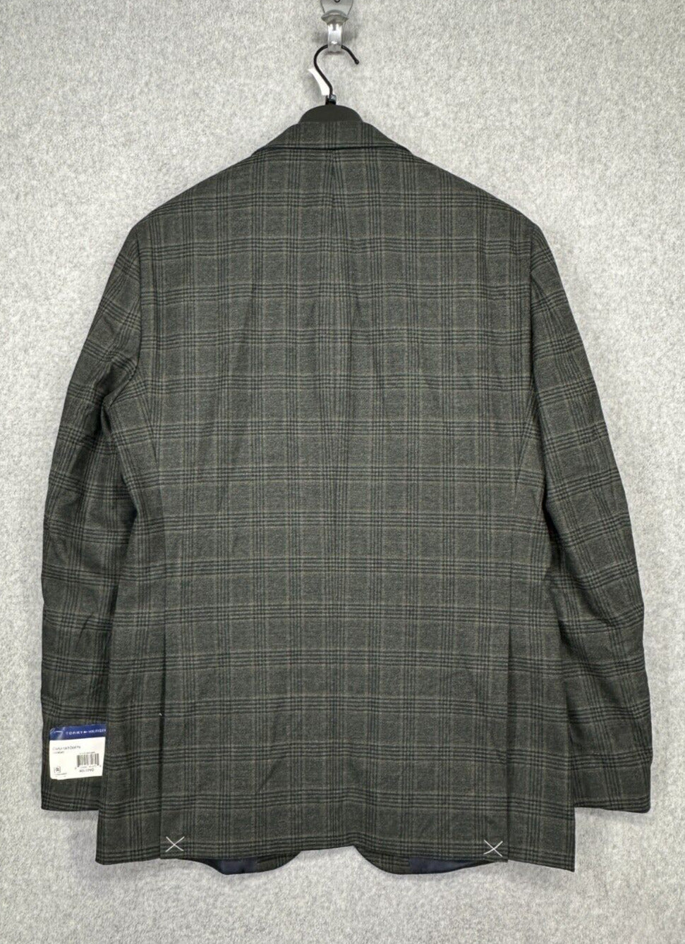 TOMMY HILFIGER Sport Coat Size 40L Olive Brown Plaid Modern Fit Stretch NWT $295