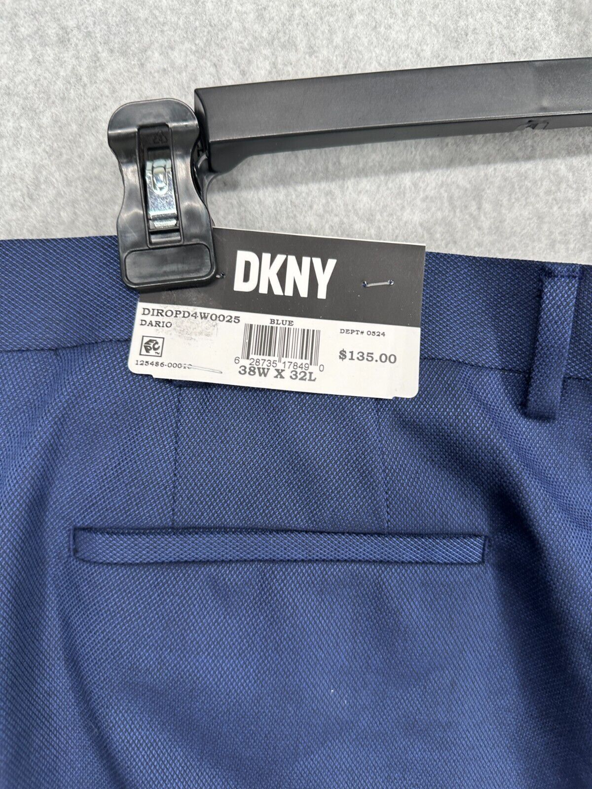 DKNY Dress Pants Mens Size 38x32 Blue Dot Modern Fit Stretch NWT $135