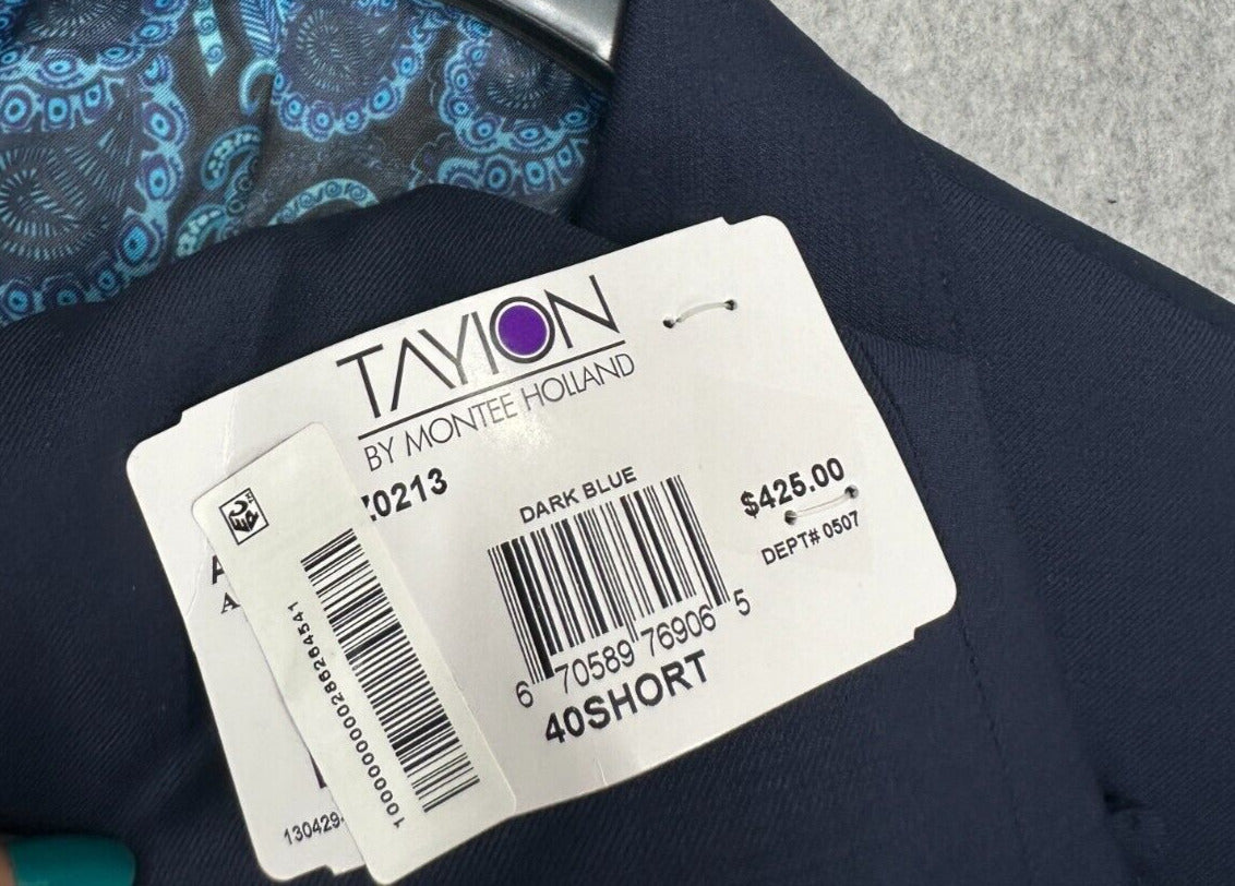 TAYION Suit Jacket Mens Size 40S Dark Blue Classic Fit NWT $425