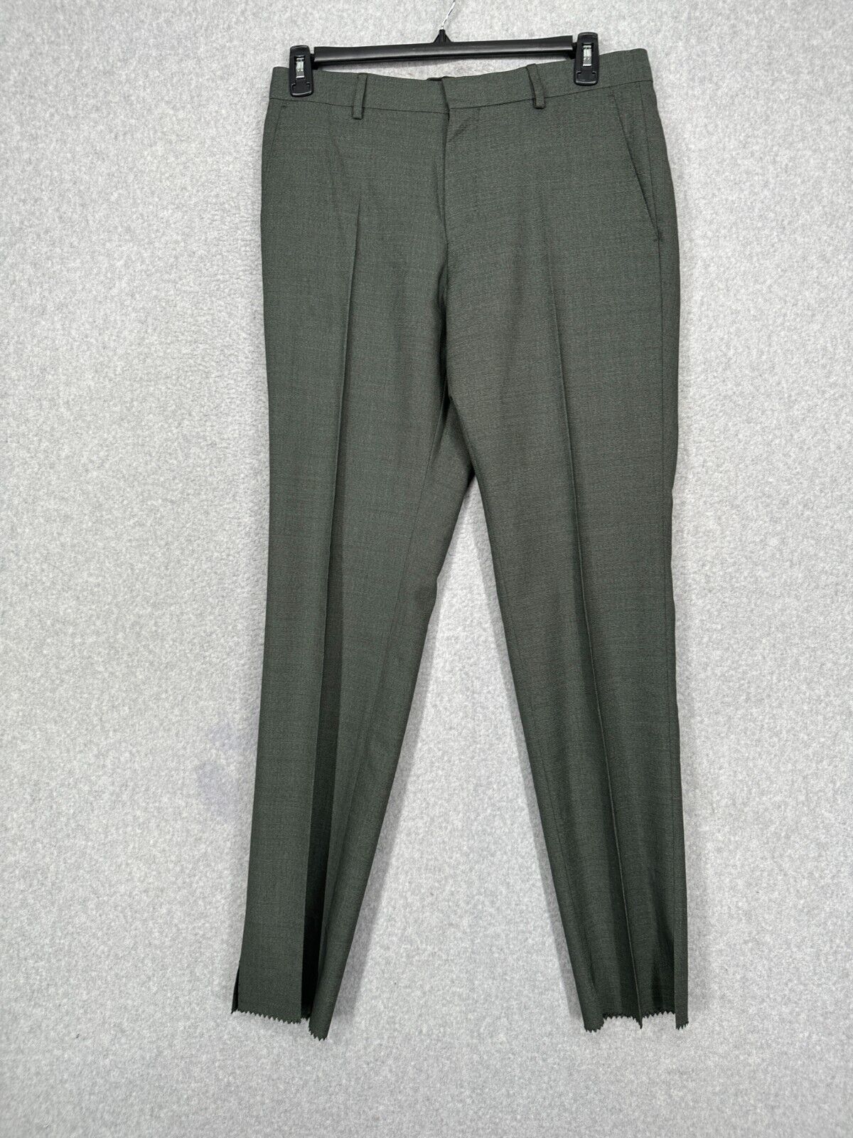 BOSS Suit Mens Size 38R 2-Piece Italian Fabric Green Slim Fit Wool Blend NWT 895