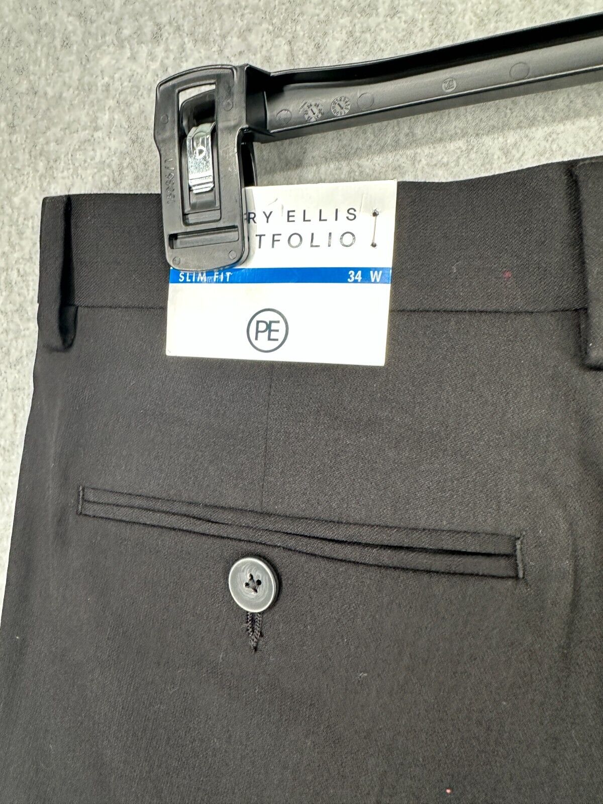 Perry Ellis Tuxedo Suit Pants Mens Size 34W Black Slim Fit Unhemmed NWT