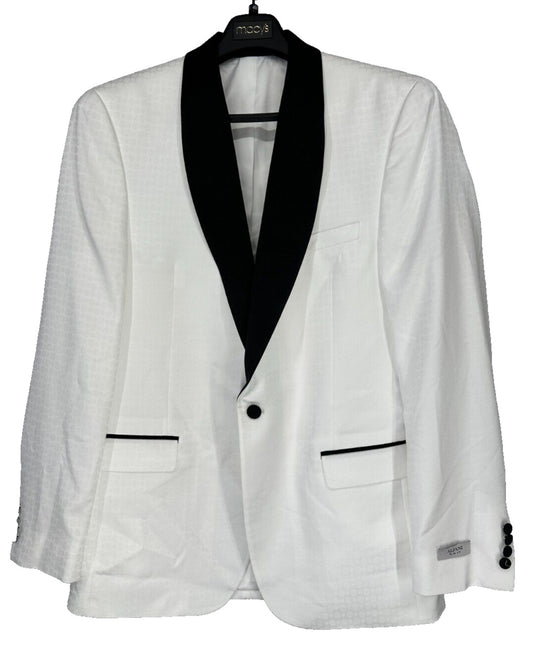 ALFANI Tuxedo Jacket Size 42L White Medallions Floral Slim Fit NWOT $295