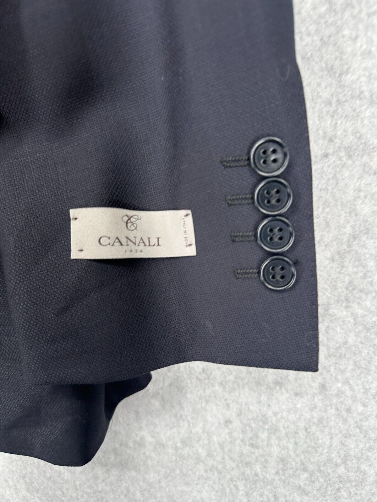 Canali Siena Solid Classic Fit Sport Coat Navy Mens Size 48 7 R NWT $1645 FLAW!