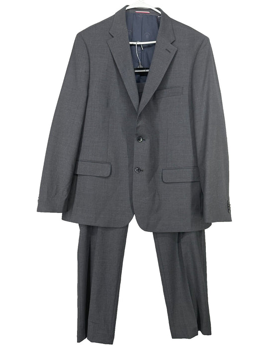 Tommy Hilfiger Suit Mens Size 46R 38x30 Charcoal Modern Fit Wool TH Flex NWOT