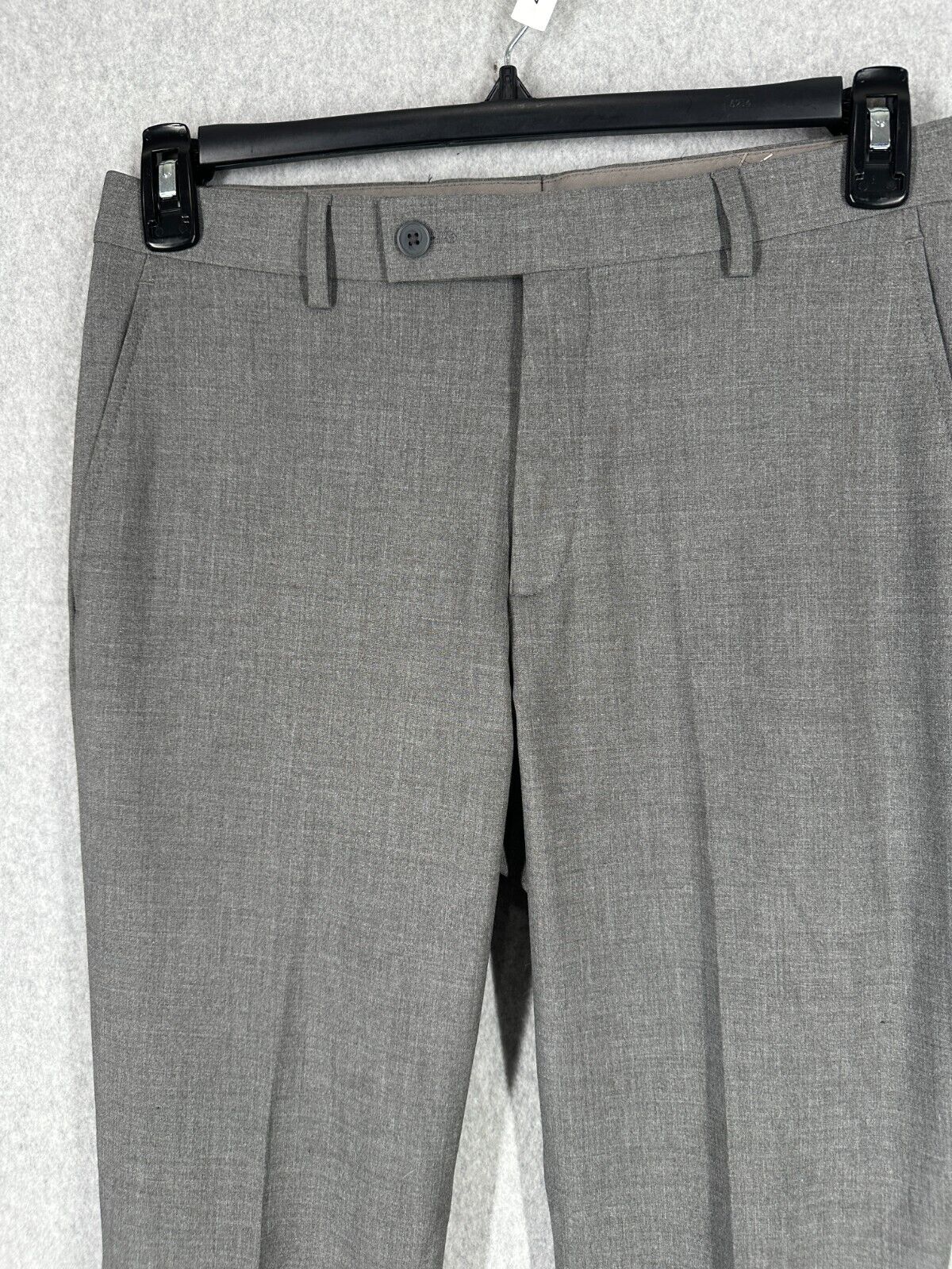 Calvin Klein Dress Pants Mens Size 31x30 Gray Solid Slim Fit Stretch NWOT