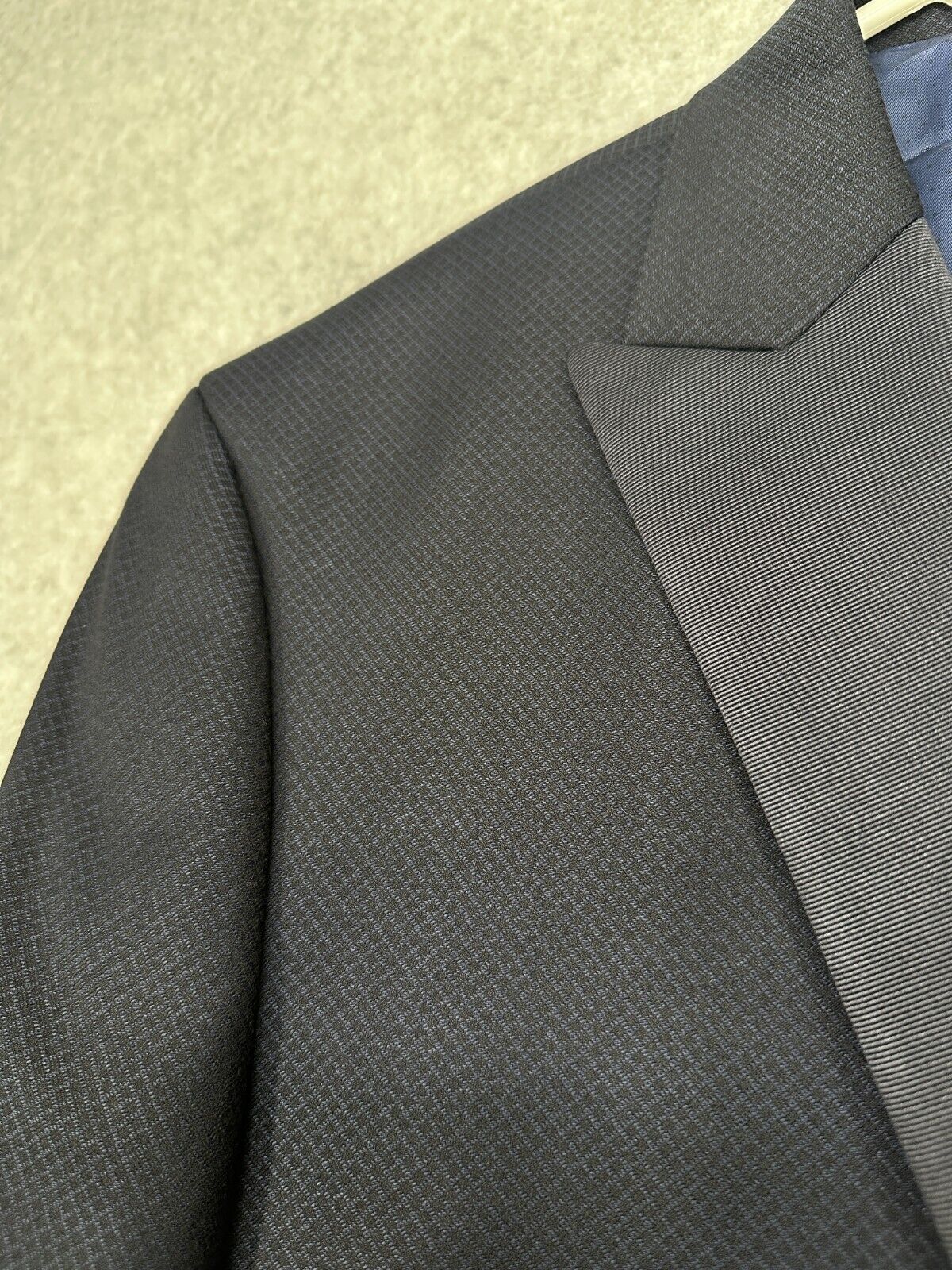 ALFANI Tuxedo Jacket Size 42S Navy Solid Slim Fit Diamond Texture NWOT