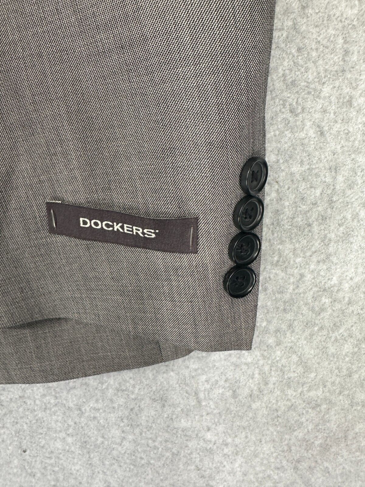 DOCKERS Suit Jacket Mens Size 46R Gray Sharkskin Modern Fit Stretch NWT