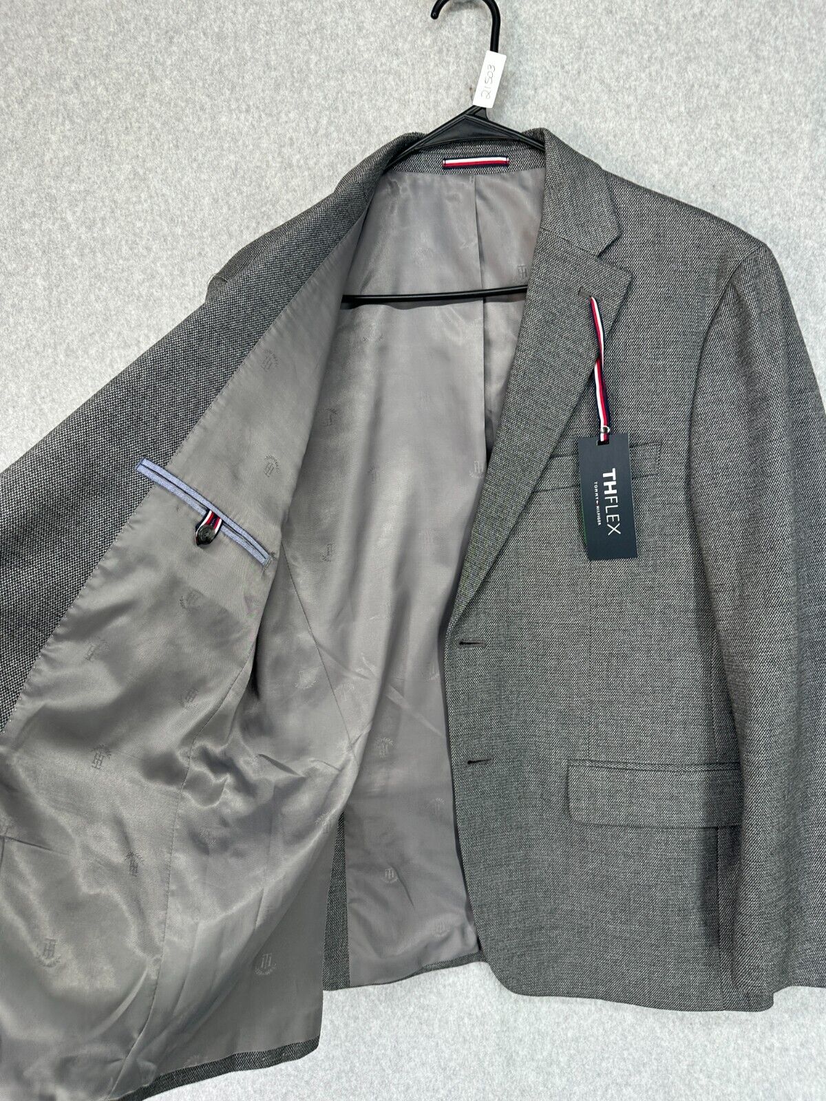 Tommy Hilfiger Sport Coat Mens Size 40S Gray Solid Weave Modern Fit