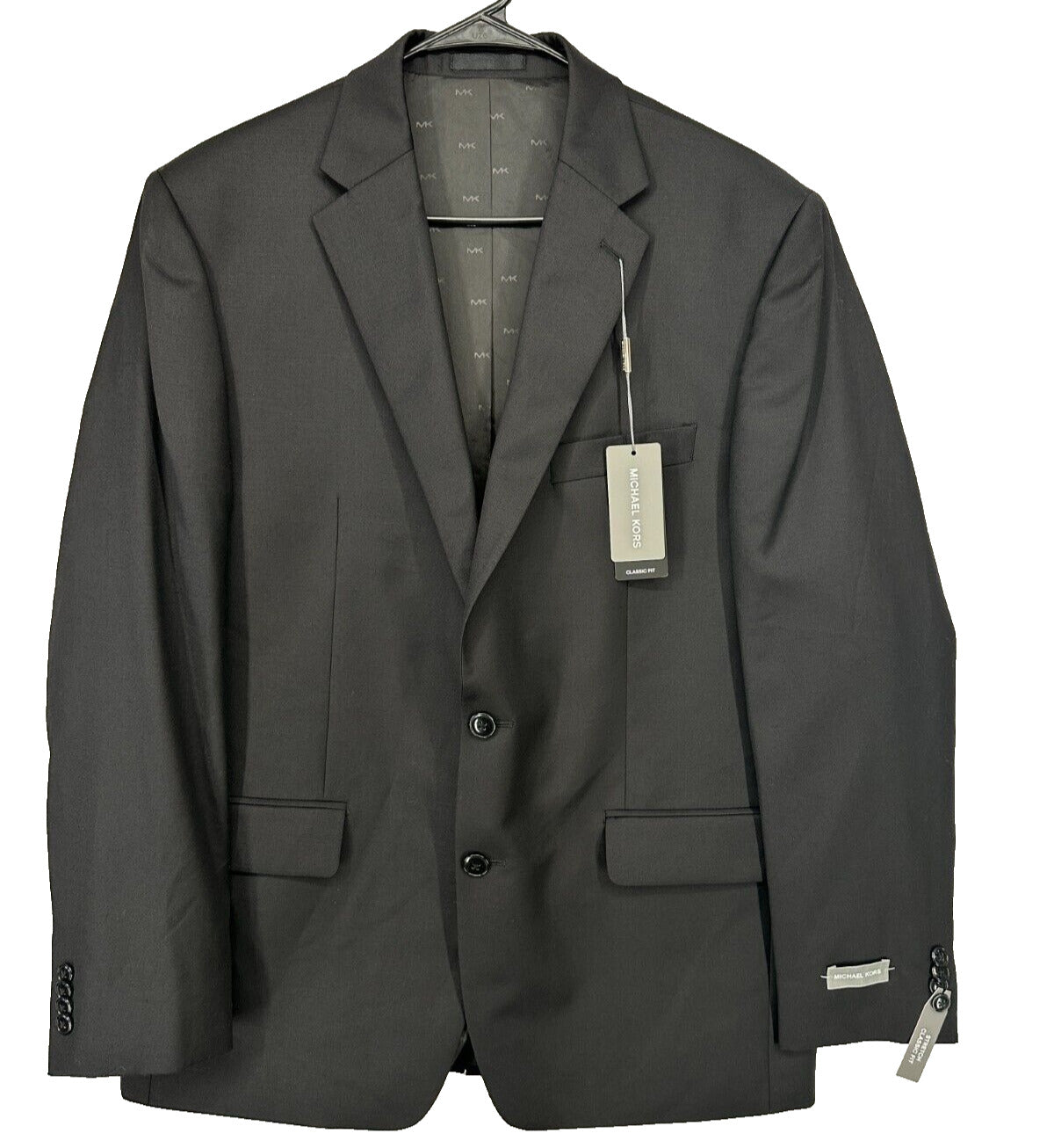 MICHAEL KORS Suit Jacket Size 42R Black Classic Fit Wool Blend Stretch NWT $450