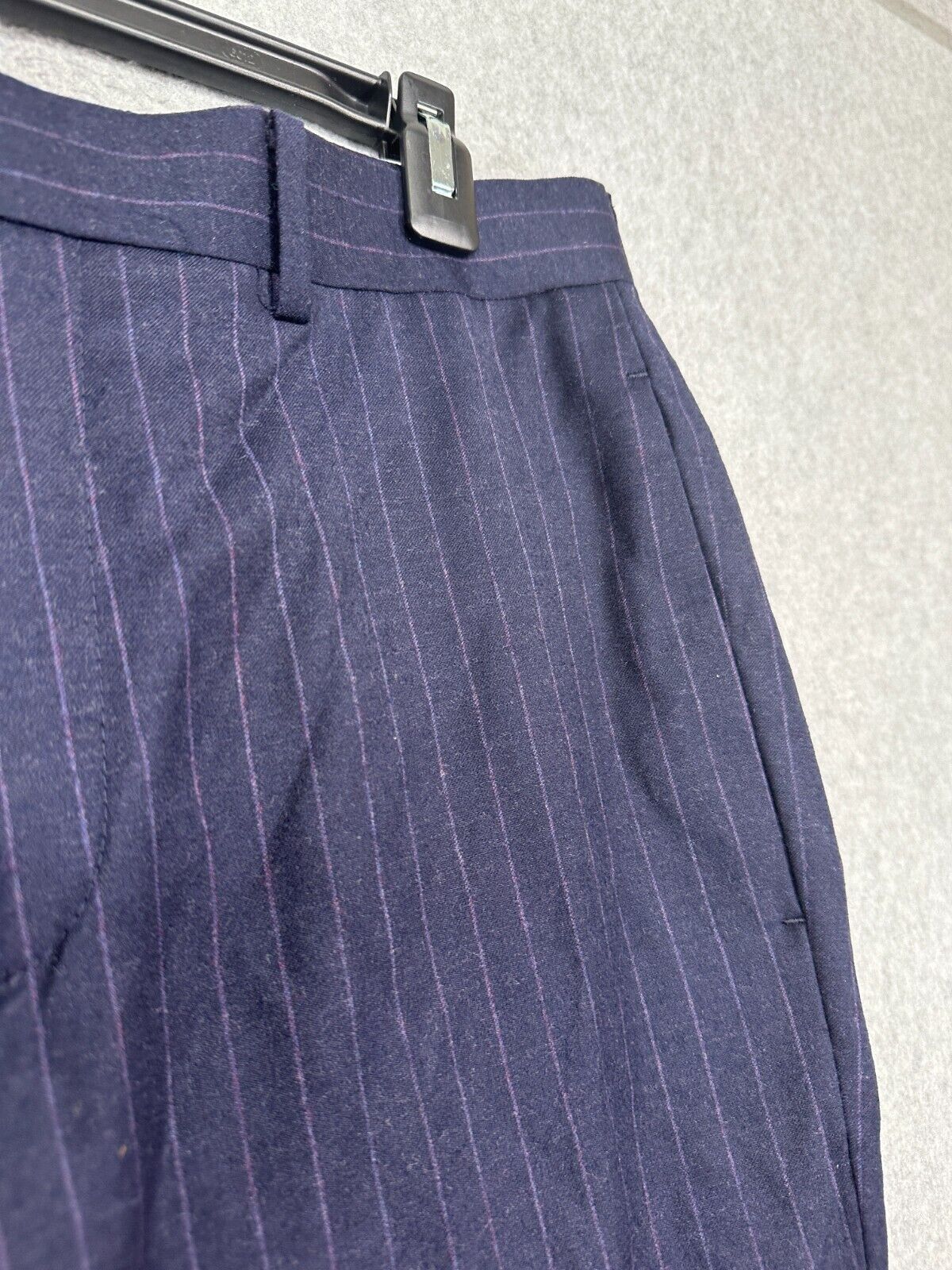 TALLIA Suit Pants Mens Size 30x32 Navy Purple Pinstriped Slim Fit NWT $175