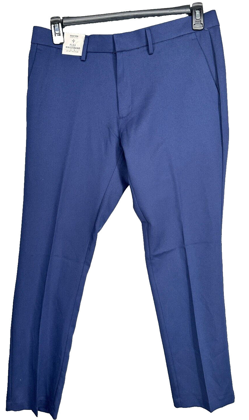 Kenneth Cole Reaction Suit Pants Mens Size 34x29 Blue Skinny Fit Tapered NWT