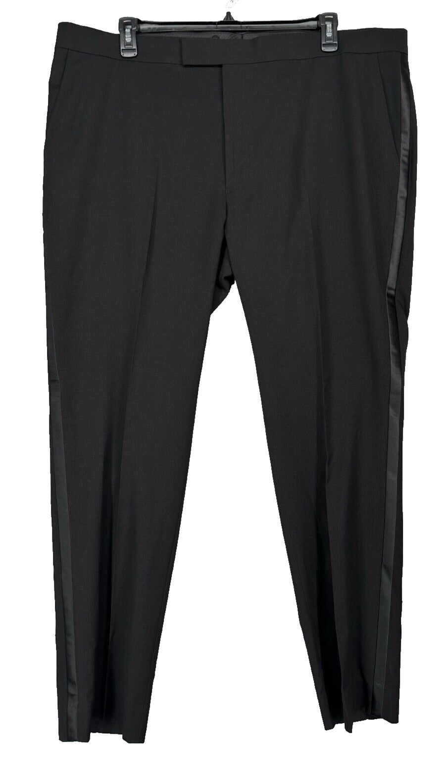 Kenneth Cole Reaction Tuxedo Pants Men Size 45x32 Black Slim Fit Ready Flex