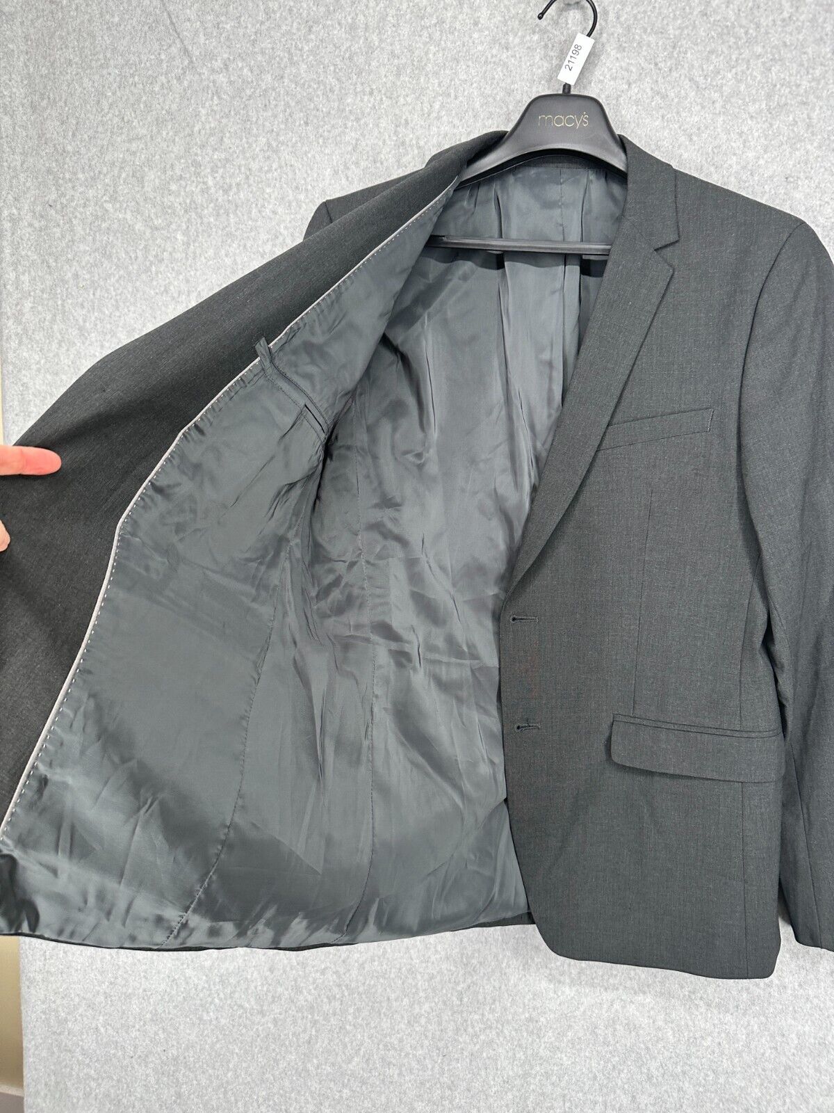 CALVIN KLEIN Suit Jacket Size Medium Gray Infinite Slim Fit NWOT