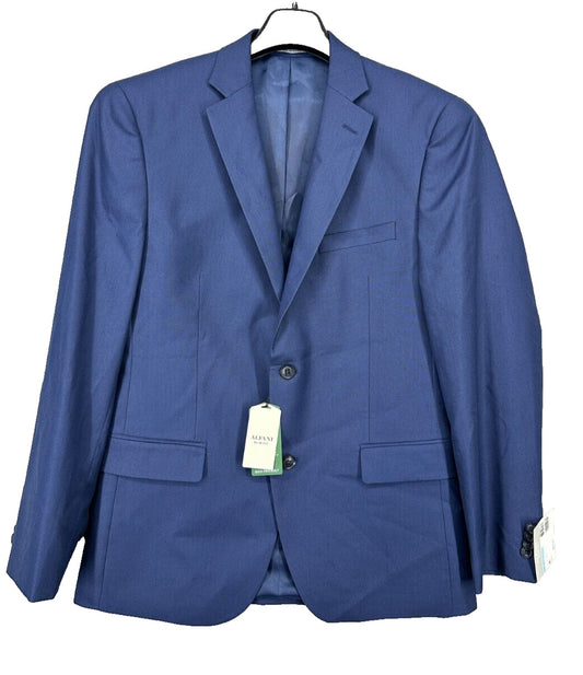 ALFANI Suit Jacket Size 40R Blue Solid Slim Fit Stretch NWOT $360