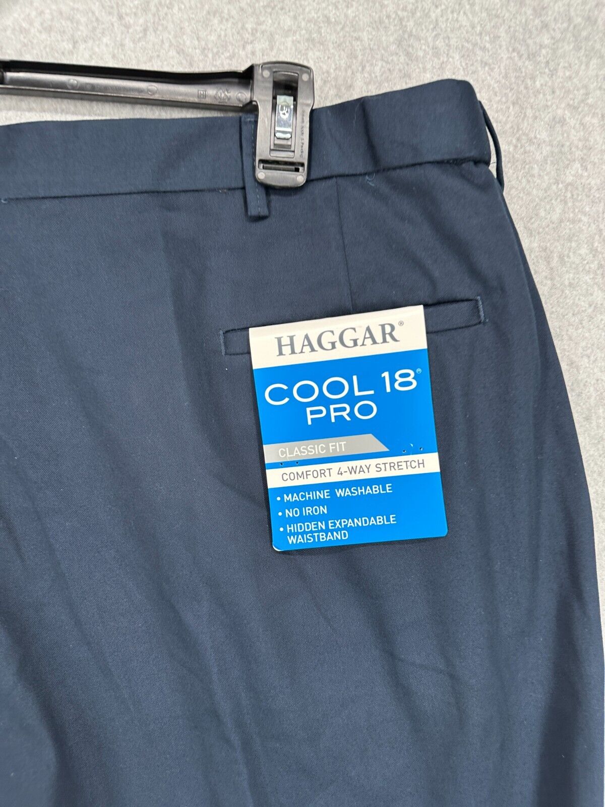 Haggar Dress Pants Mens Size 46x29 Navy Classic Fit Cool 18 Pro Big & Tall NWOT