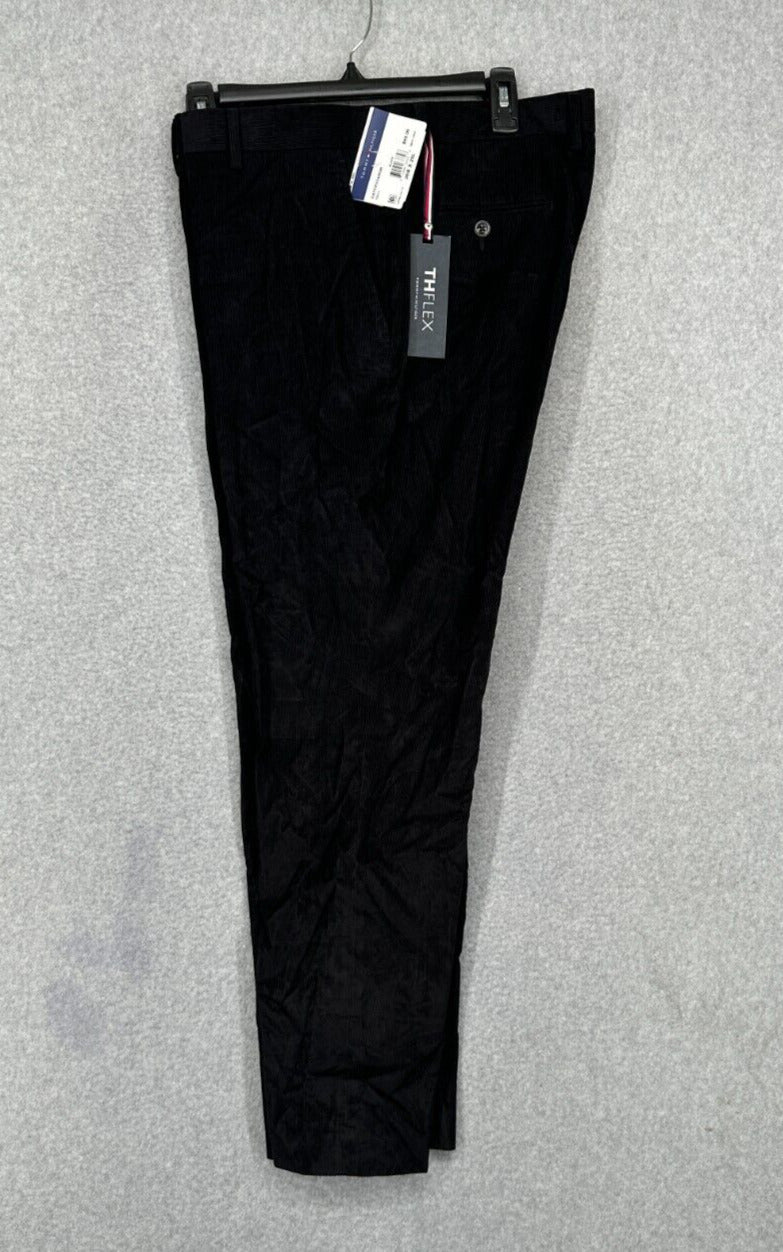 TOMMY HILFIGER Corduroy Pants Mens Size 34x30 Black Modern Fit NWOT $95