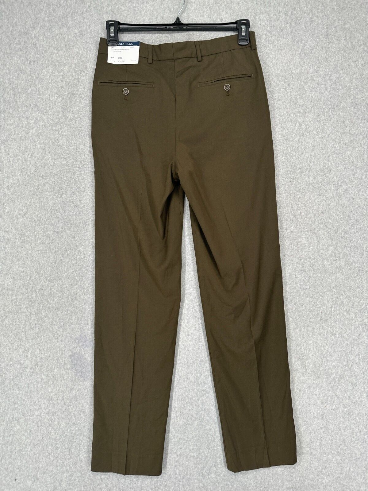 NAUTICA Suit Mens Size 36R 30x32 2-Piece Olive Green Solid Modern Fit Bi Stretch