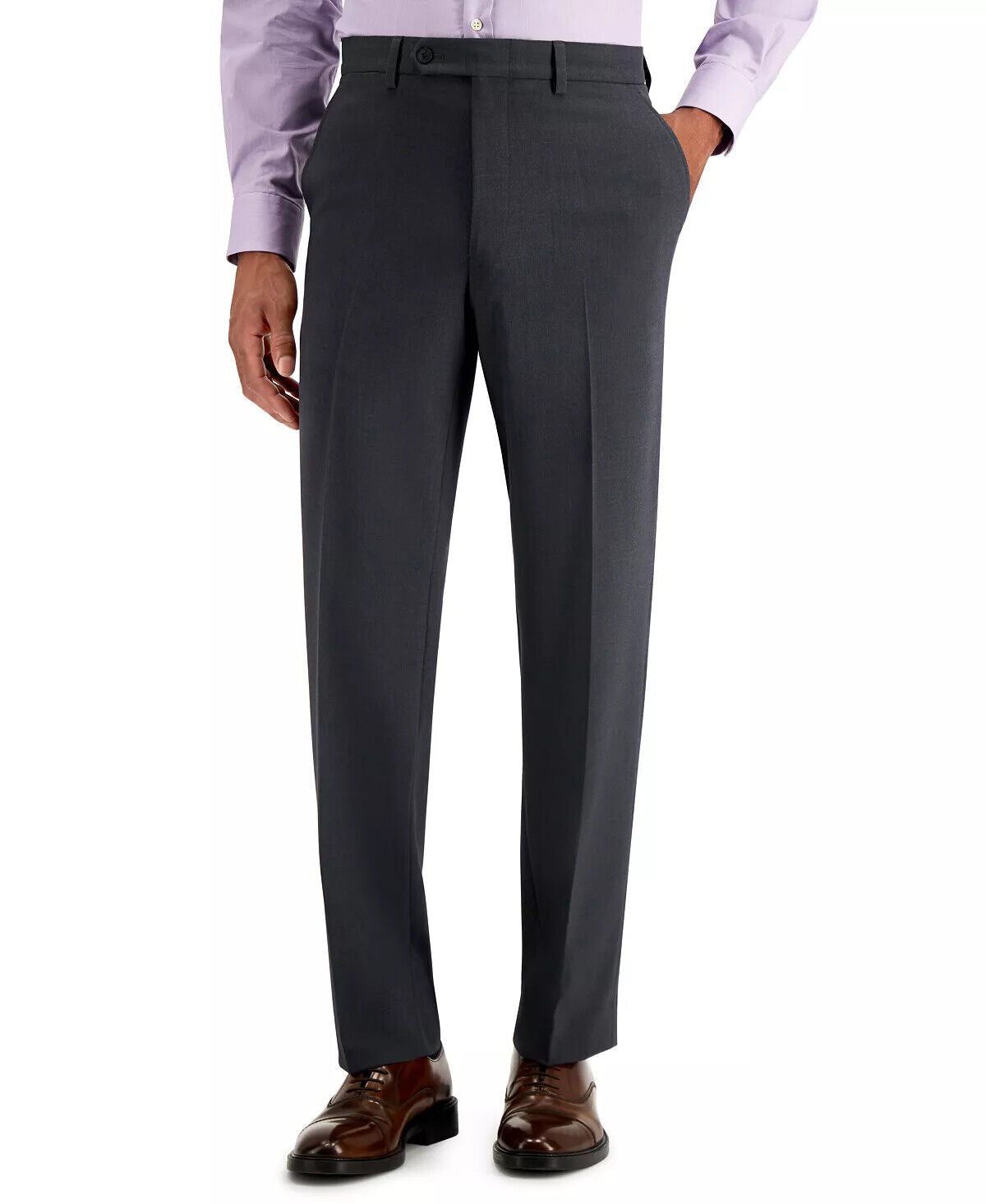 NAUTICA Mens Dress Pants 41x32 Charcoal Solid Modern Fit Bi-Stretch Tapered NWT