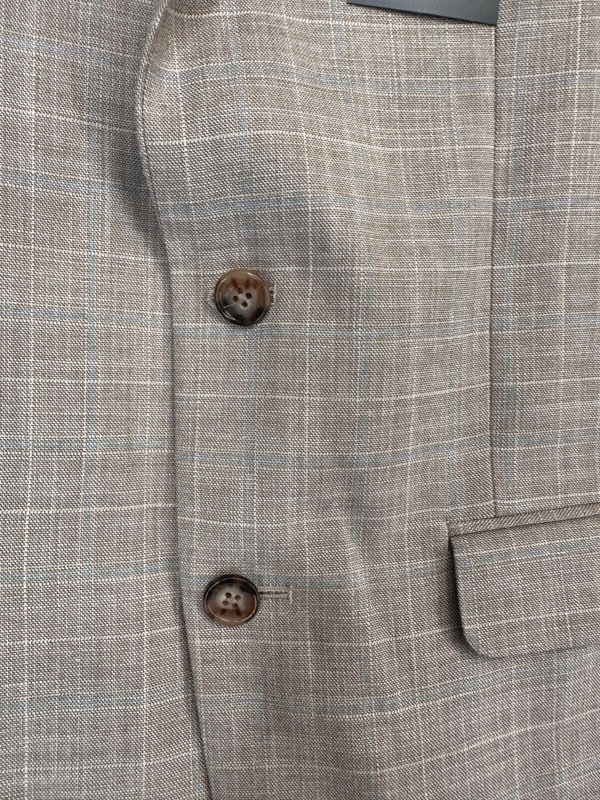 Lauren Ralph Lauren Sport Coat 38R Tan Blue Windowpane UltraFlex Classic Fit NWT