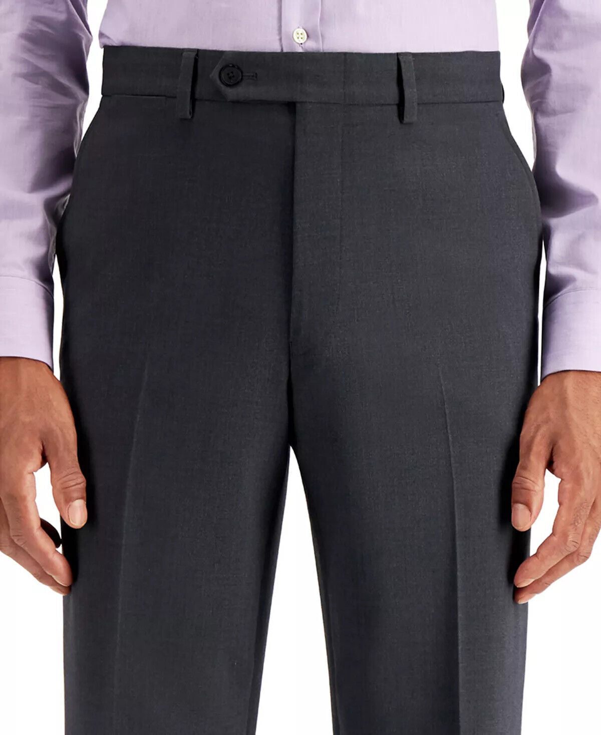 NAUTICA Mens Dress Pants 41x32 Charcoal Solid Modern Fit Bi-Stretch Tapered NWT