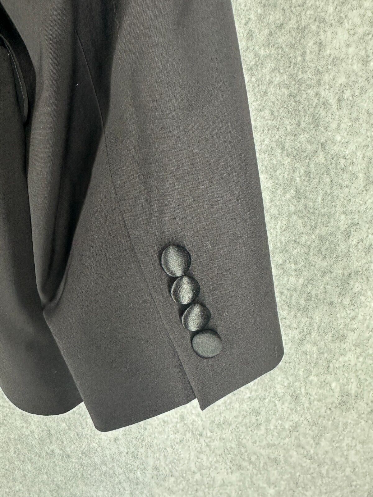 CALVIN KLEIN Tuxedo Jacket Size 44S Black Solid Infinite Stretch Slim Fit FLAW