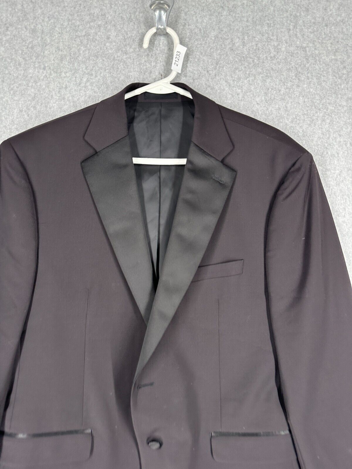 CALVIN KLEIN Tuxedo Jacket Size 44S Black Solid Infinite Stretch Slim Fit FLAW