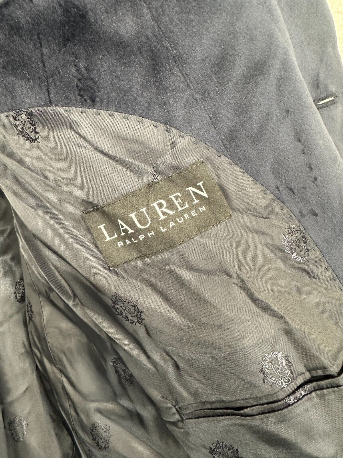 Lauren Ralph Lauren Sport Coat Size 50R Navy Velvet Classic Fit NWT FLAW