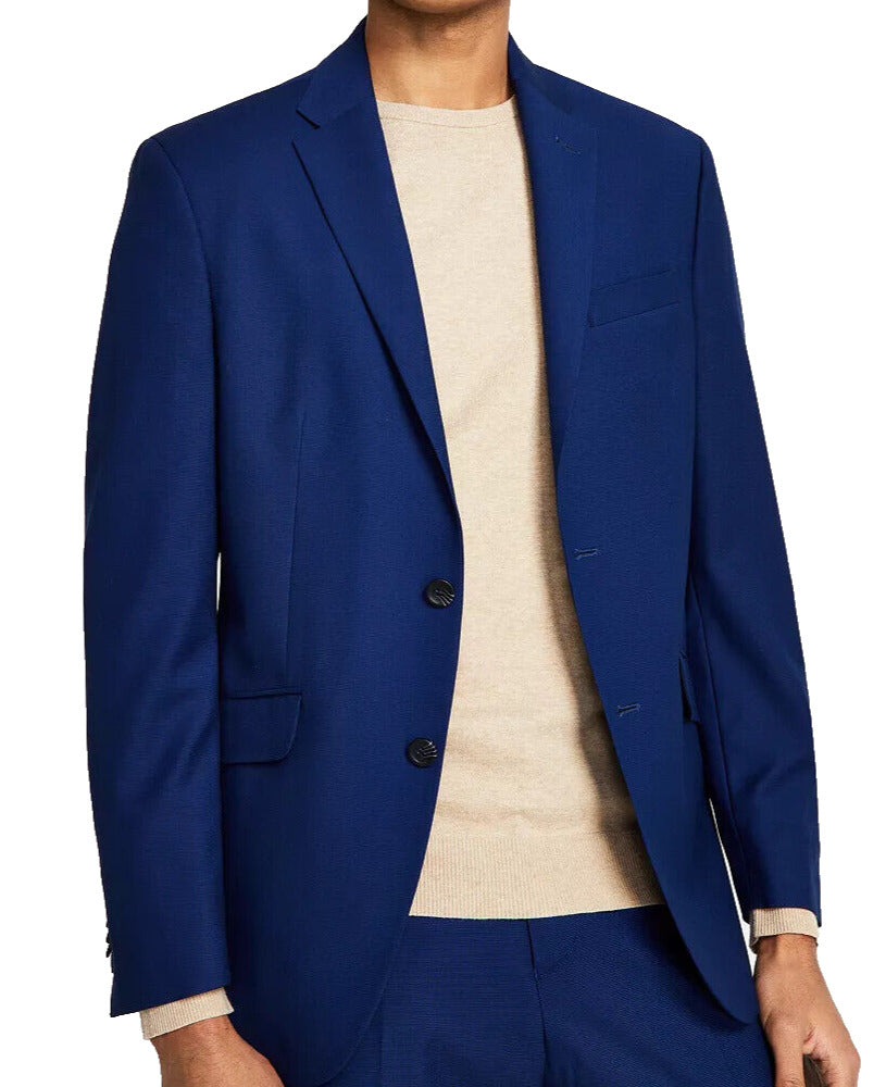 KENNETH COLE Suit Jacket Size 40L Blue Techni-Cole Slim Fit Stretch NWOT $360