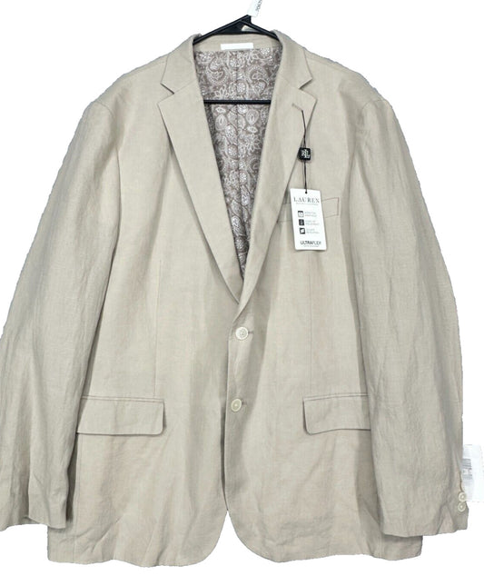 Lauren Ralph Lauren Sport Coat Size 36R Tan UltraFlex Classic Fit Linen NWT