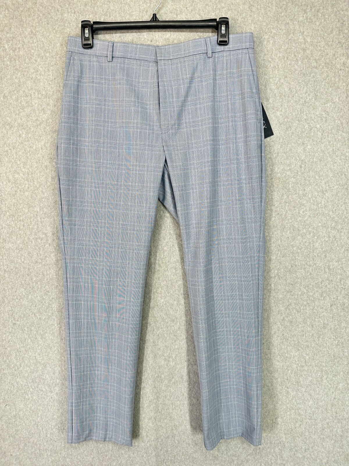 Tommy Hilfiger Suit Jacket Size 42S White Chambray & 36x32 Blue Plaid Pants