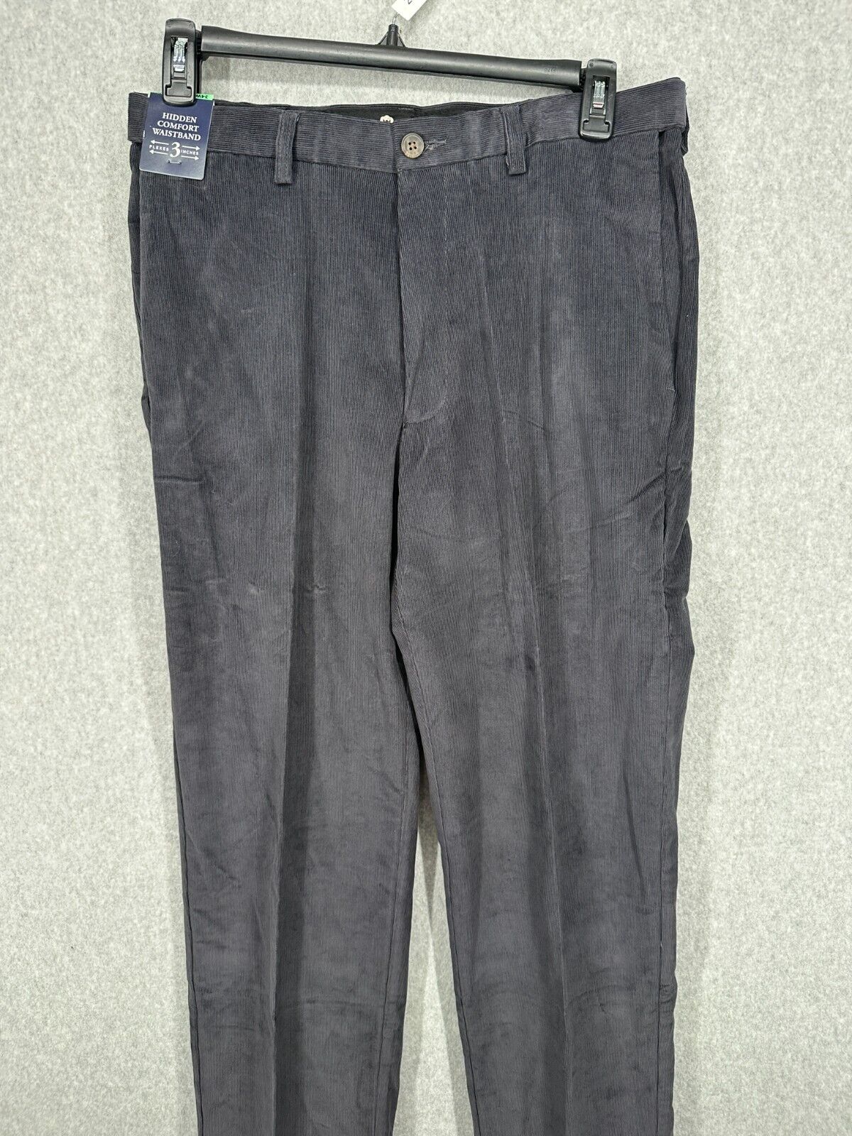 Haggar Corduroy Pants Mens Size 34x34 Dusk Gray Classic Fit Stretch NWT