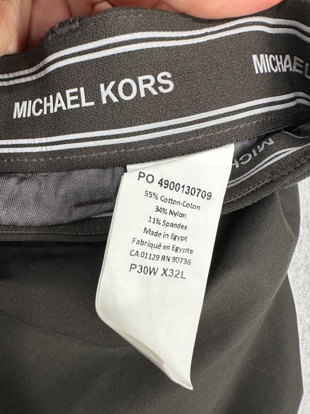 MICHAEL KORS Pants Size 30x32 Dark Olive Classic Fit Cotton Stretch Performance