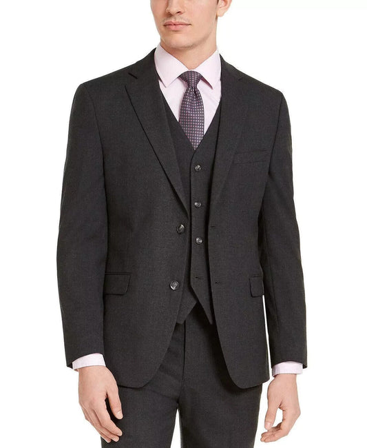 ALFANI Suit Jacket Size 42L Charcoal Gray Solid Slim Fit Stretch NWOT $360