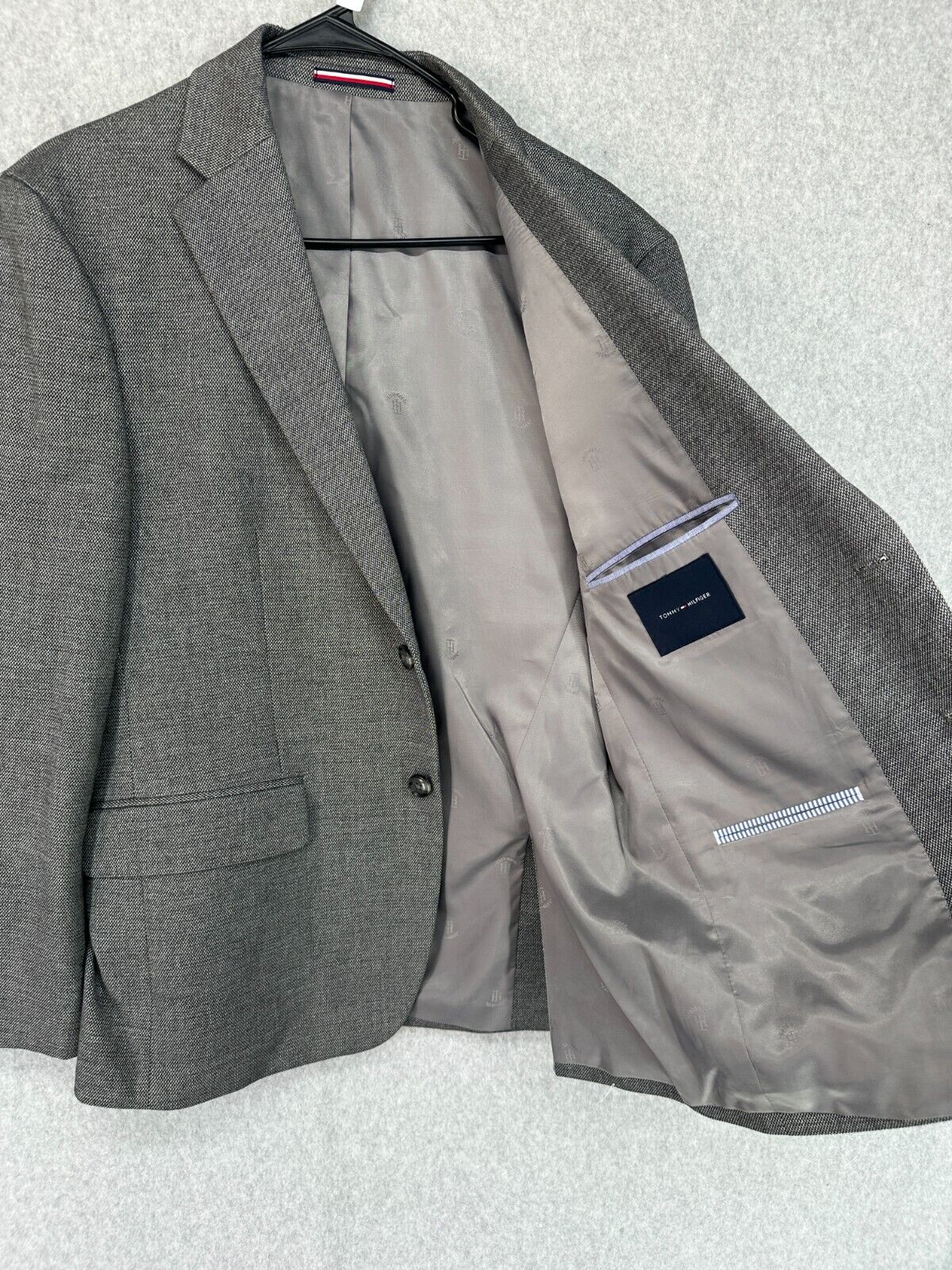 Tommy Hilfiger Sport Coat Mens Size 40S Gray Solid Weave Modern Fit