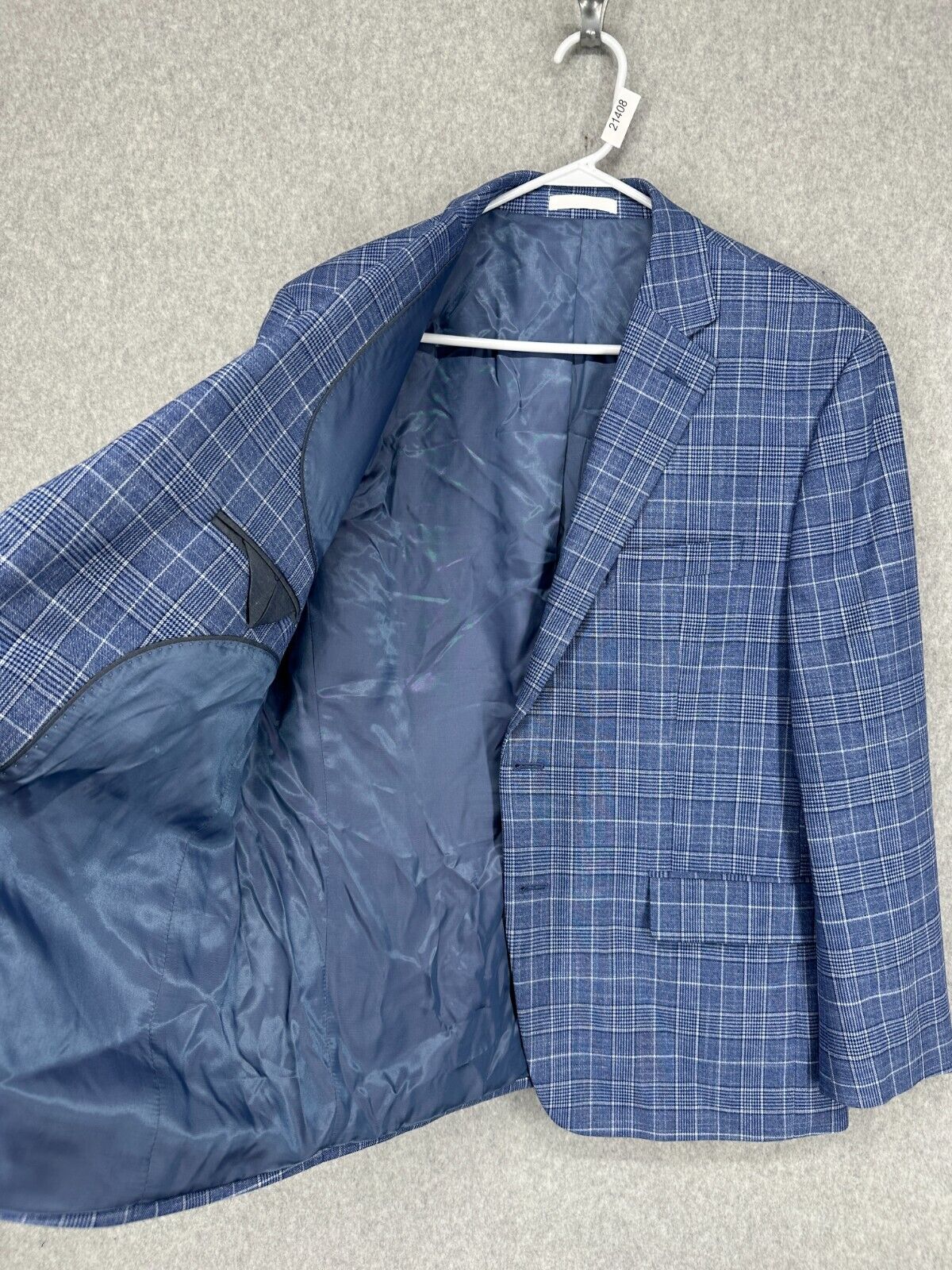 MICHAEL KORS Sport Coat Mens Size 42S Blue white Plaid Classic Fit NWOT