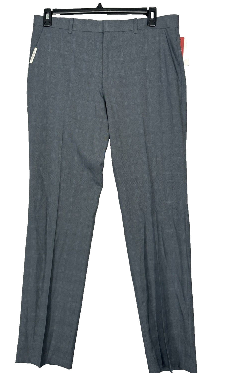 Perry Ellis Dress Pants Mens Size 34x34 Gray Plaid Non Iron Wicking Luxury NWT