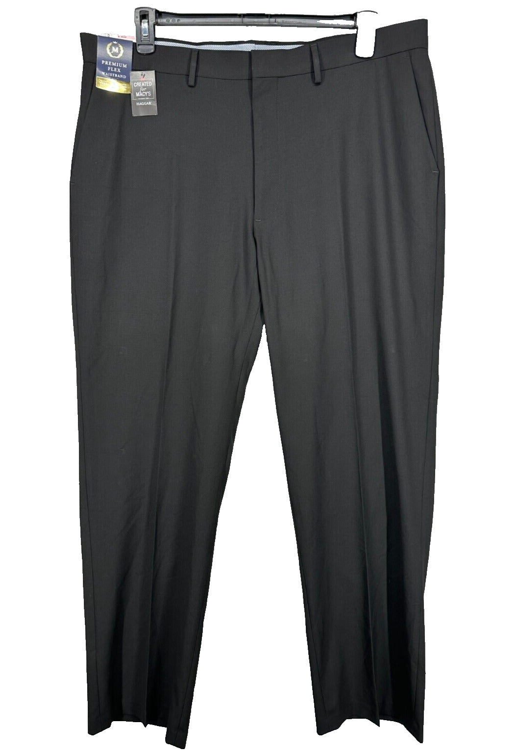 JMH Haggar Pants 40x32 Dark Charcoal Classic Fit 4-Way Stretch Flat Front NWT