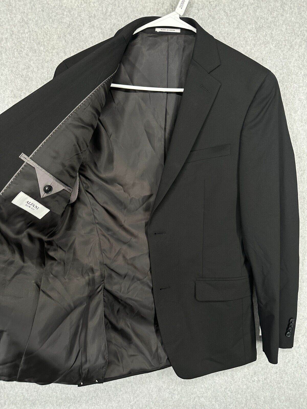 ALFANI Suit Jacket Size 36R Black Solid Slim Fit Stretch NWT $360