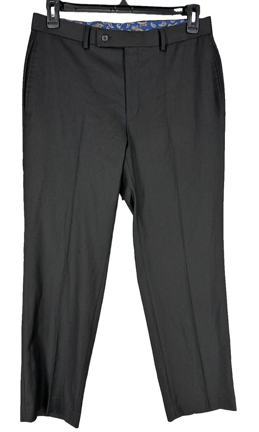 RALPH LAUREN Suit Pants Size 32x30 Black Classic Fit Stretch Solid