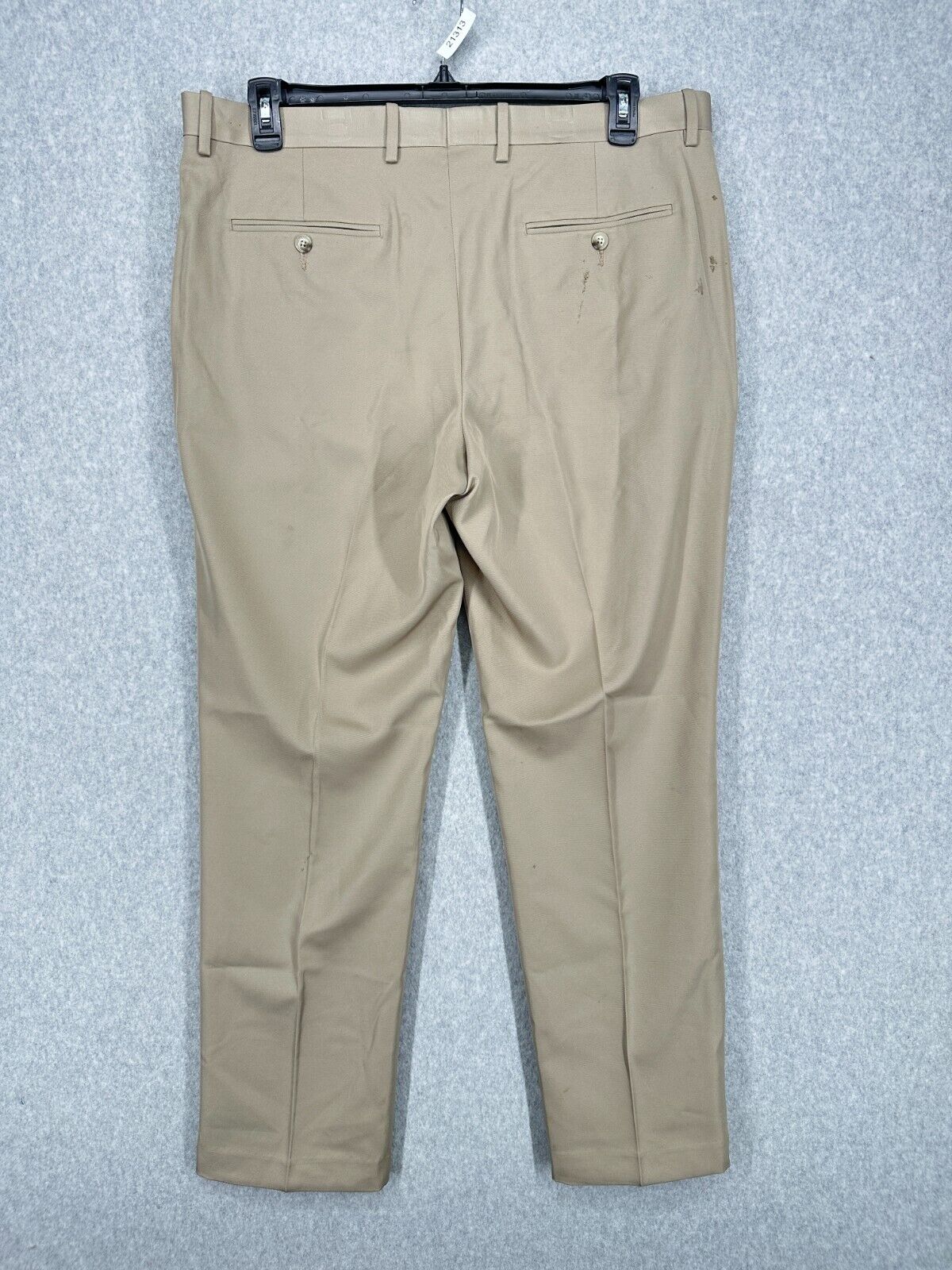 Perry Ellis Dress Pants Mens 36x32 Tan Khaki Modern Fit Folio-Flex FLAWS!