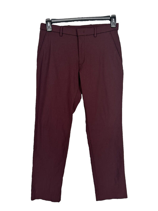 TOMMY HILFIGER Dress Pants Mens Size 30x30 Burgundy Solid Stretch Performance