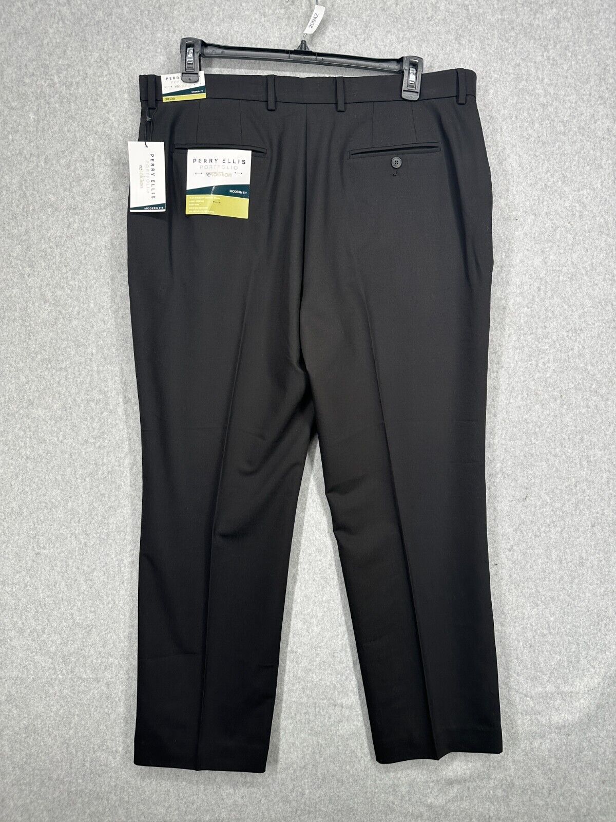 Perry Ellis Dress Pants Mens Size 38x30 Black Modern Fit Resolution NWT $95