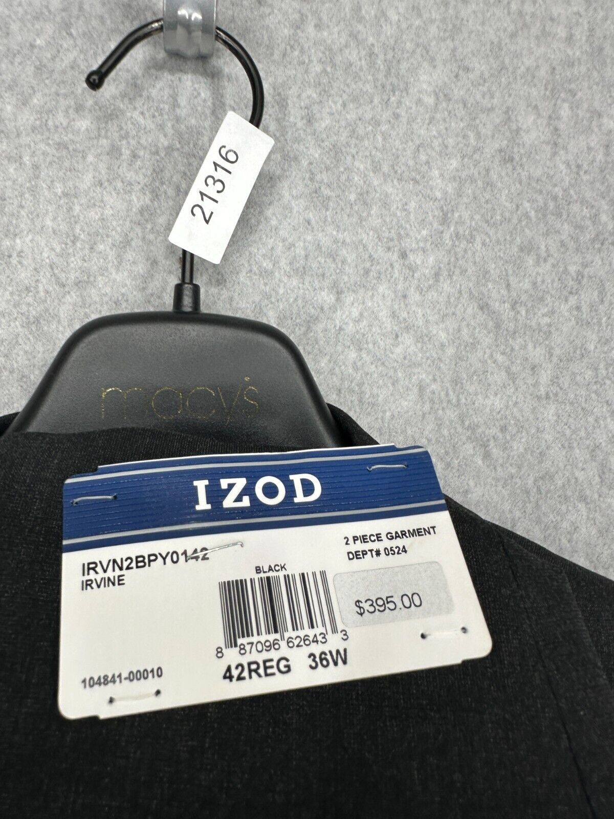 IZOD Mens Jacket Size 42R Black Pindot Classic Fit IRVINE NWT