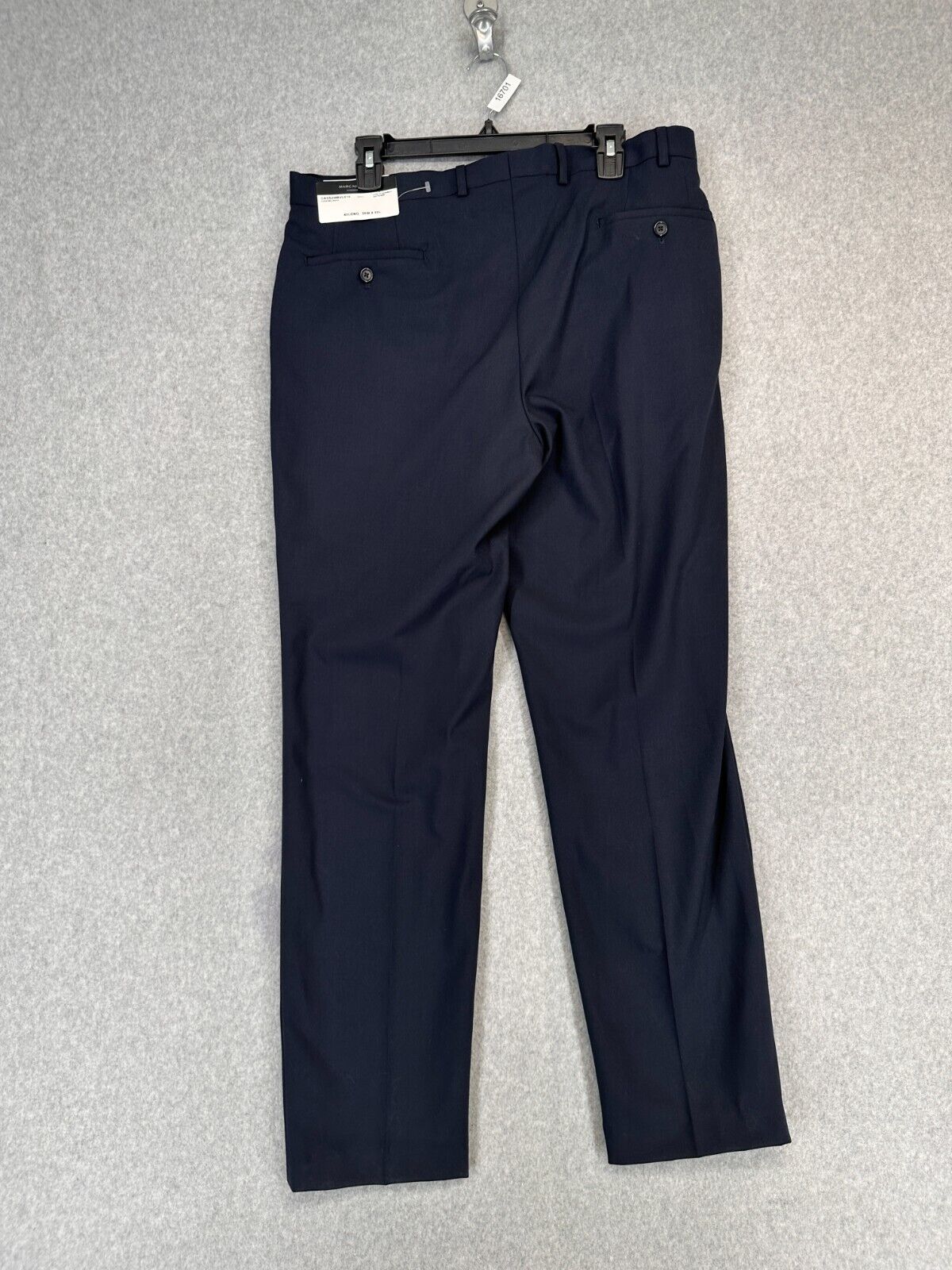 Marc New York Mens Suit Pants 35x33 Navy Blue Solid Modern Fit Tapered Leg NWT