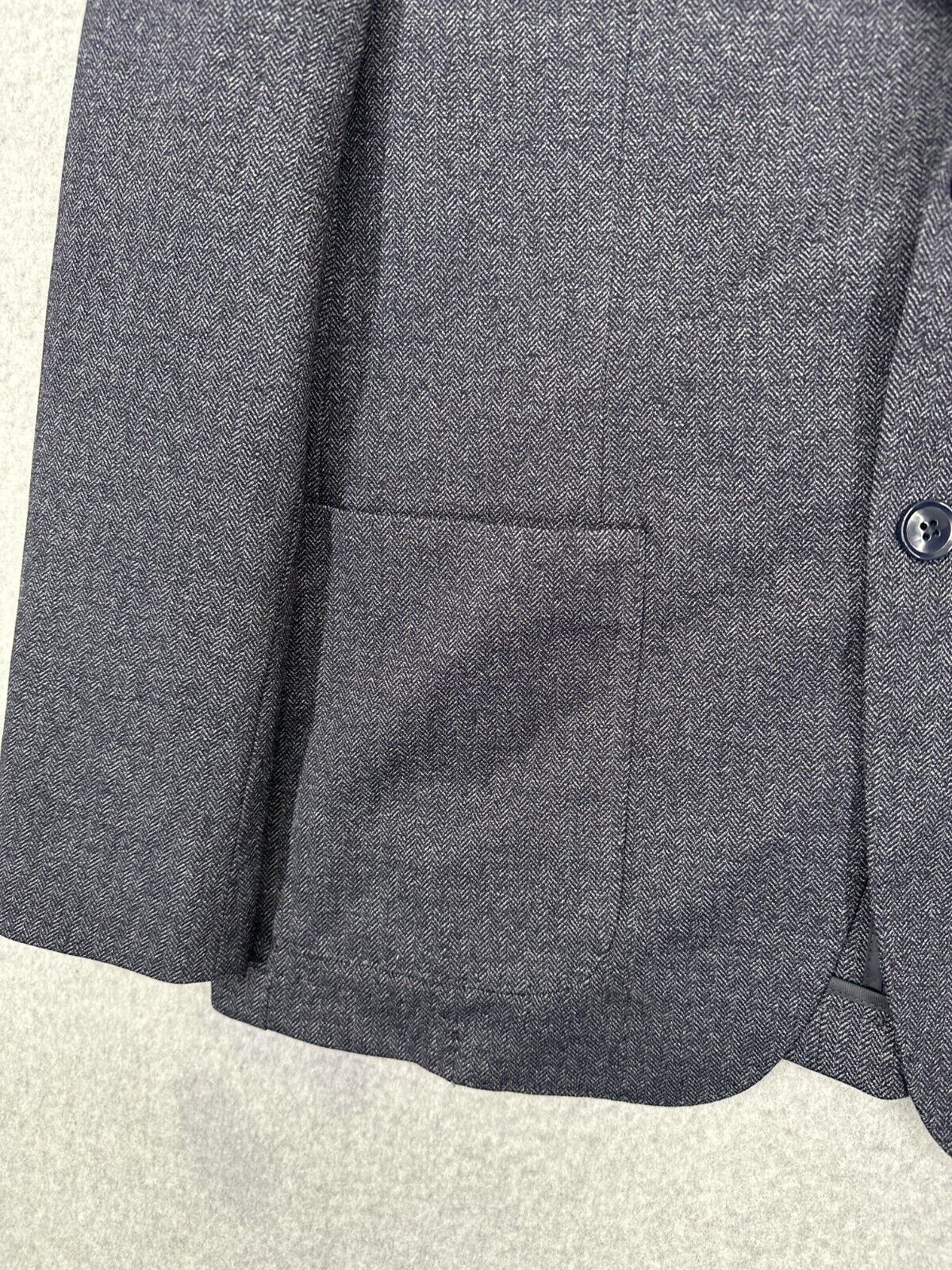 Bar III Sport Coat Mens Size 38L Dark Blue Herringbone Slim Fit NWT $295